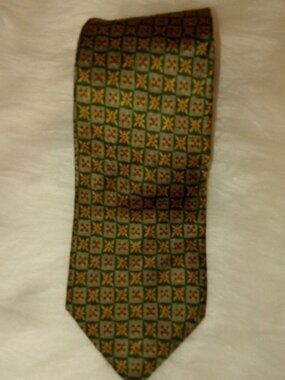 GAP Premium Silk Green Yellow Tie